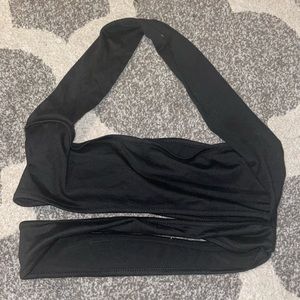 One should black cut out shirt